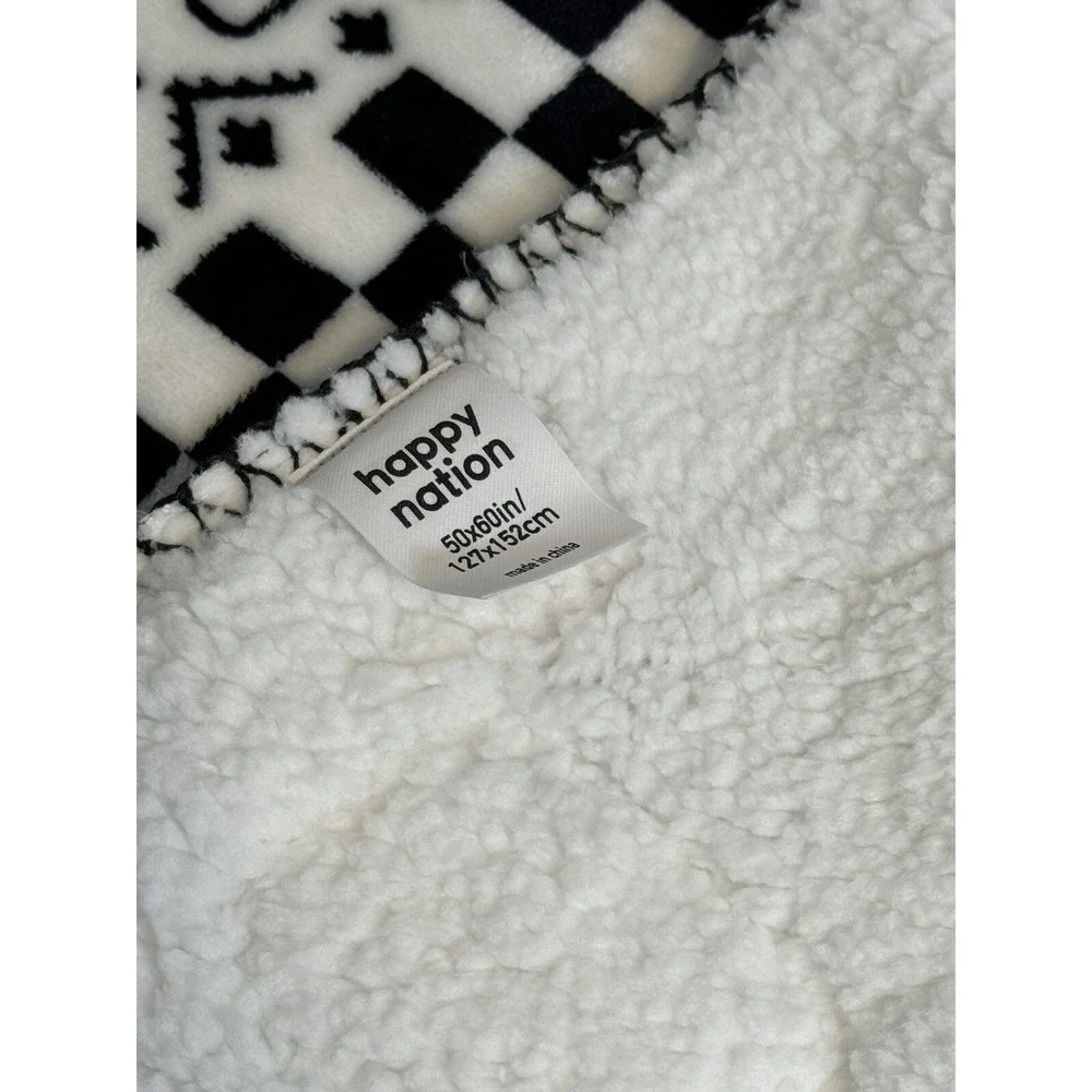 Victoria's Secret PINK Fa La La‎ Christmas Sherpa Blanket Happy Nation 60